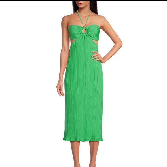 Gianni Bini Sophie Plisse Halter Neck Sheath Dress - Picture 4 of 16